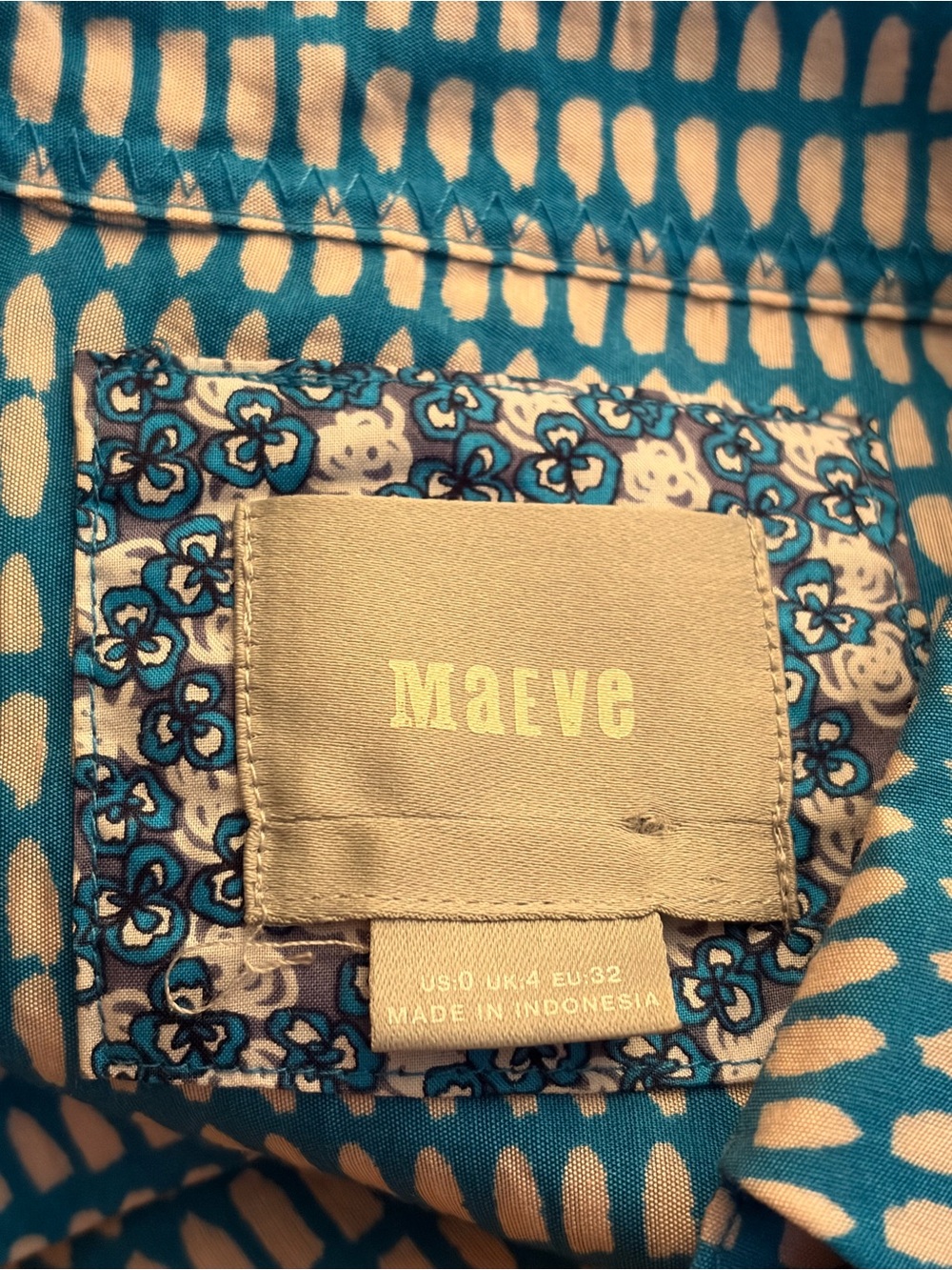 Anthropologie Maeve Jemima Midi Shirt Dress Button Front Blue White Women Size 0 - Picture 6 of 7